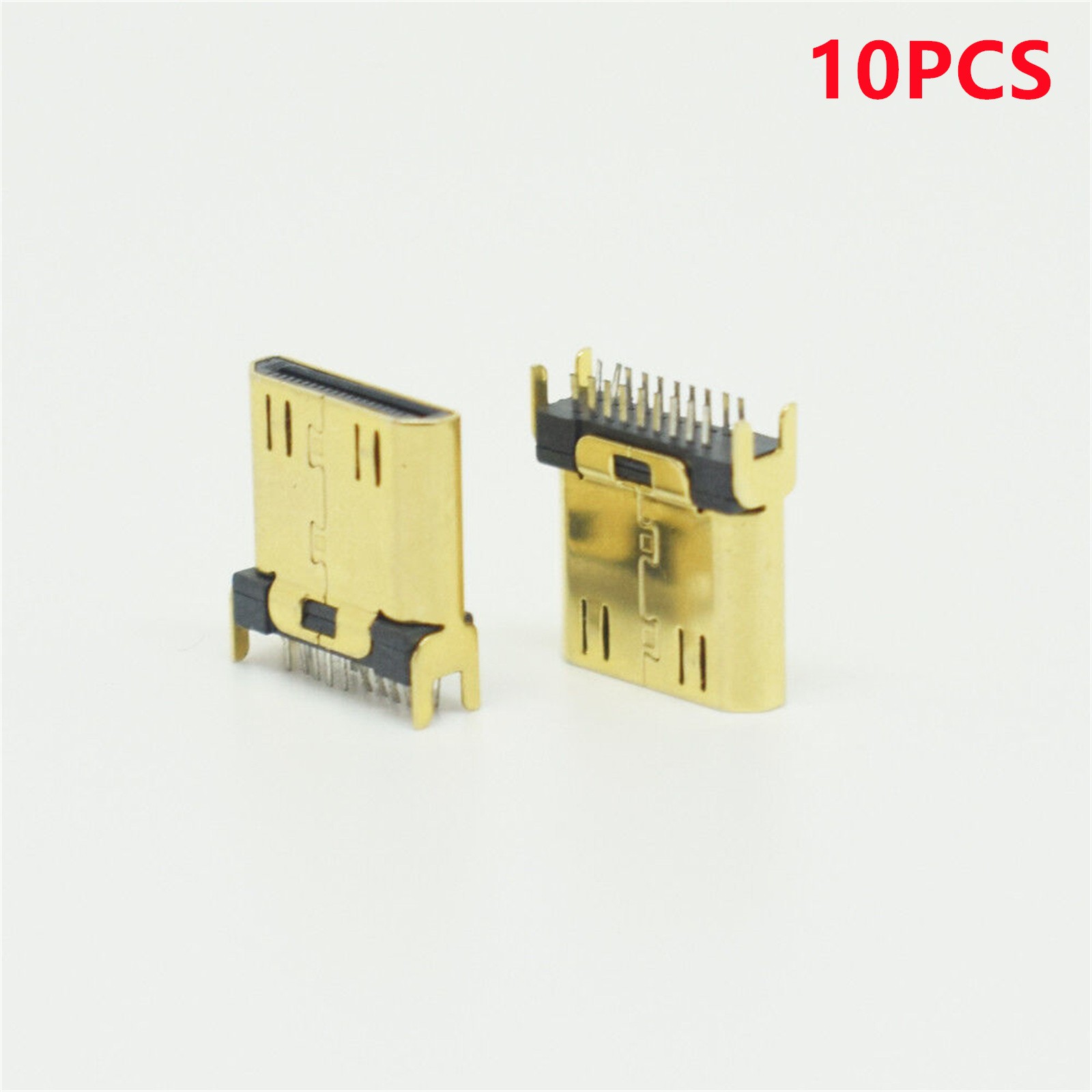 10PCS MINI HDMI Male Connector Gold Plated Vertical Straight Plug Socket
