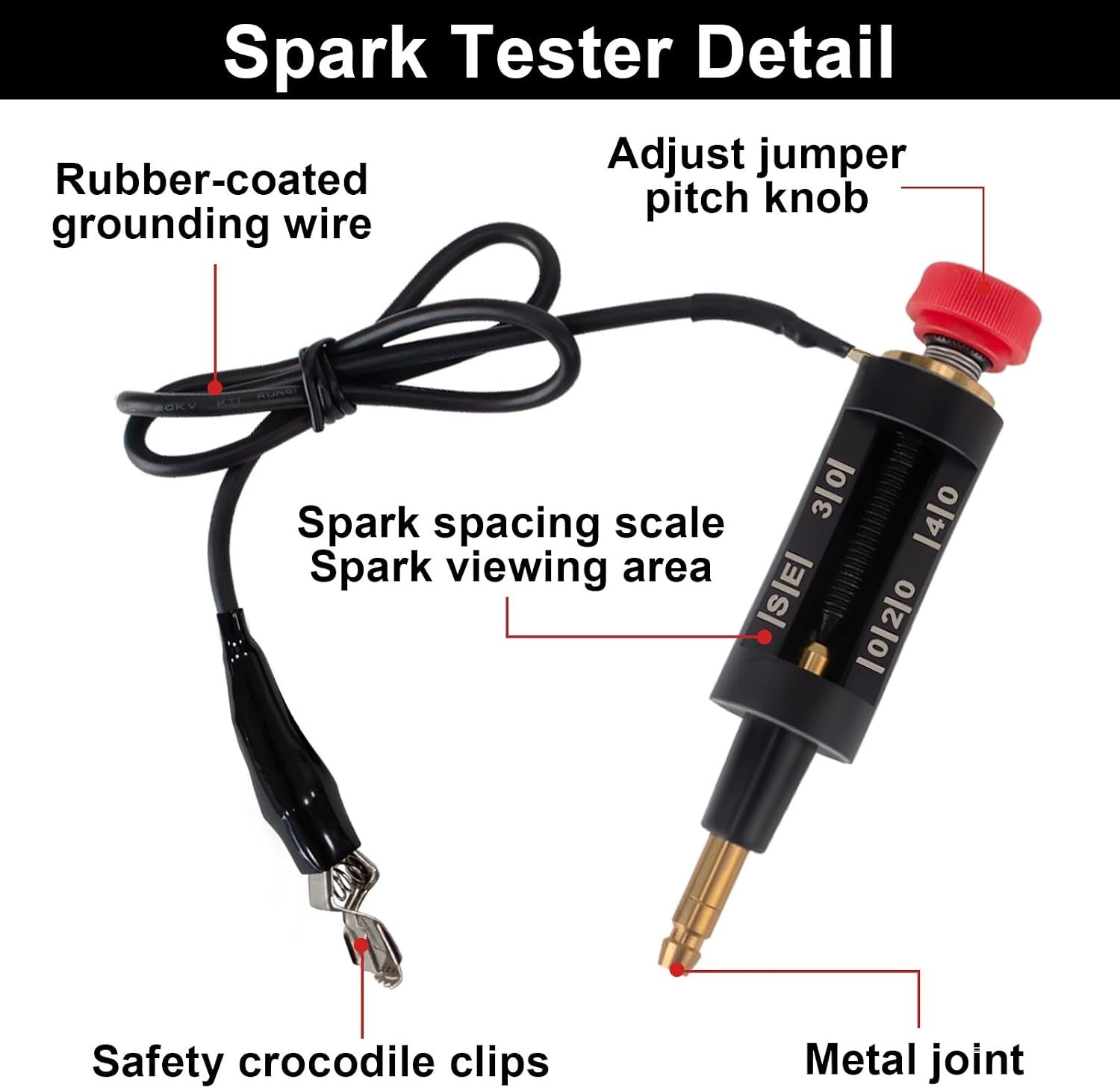 High Visibility Spark Plug Tester with Adjustable Pitch for Accurate Engine D...