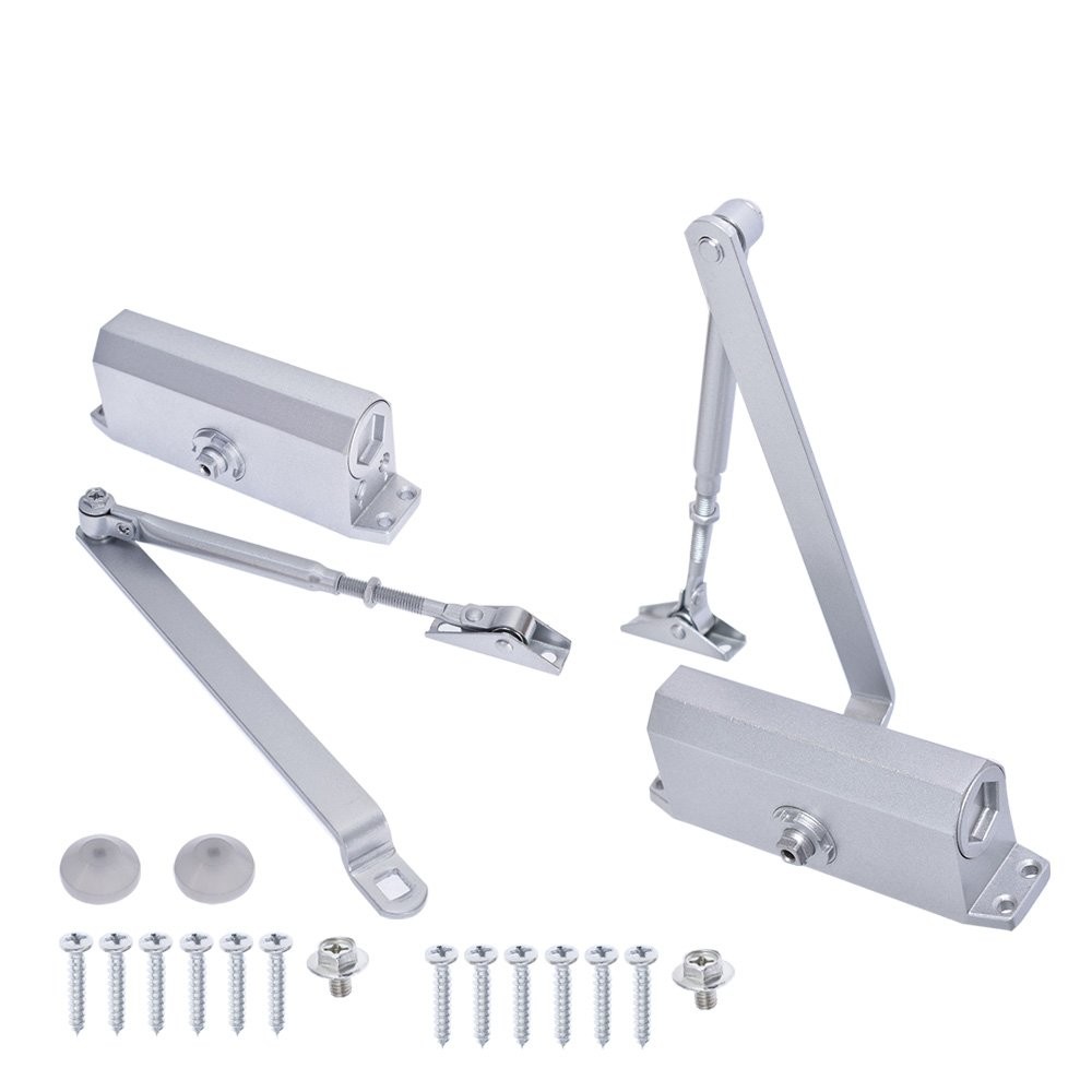 Aluminum Commercial Door Closer 45-65KG Two Independent Valves Control Sweep