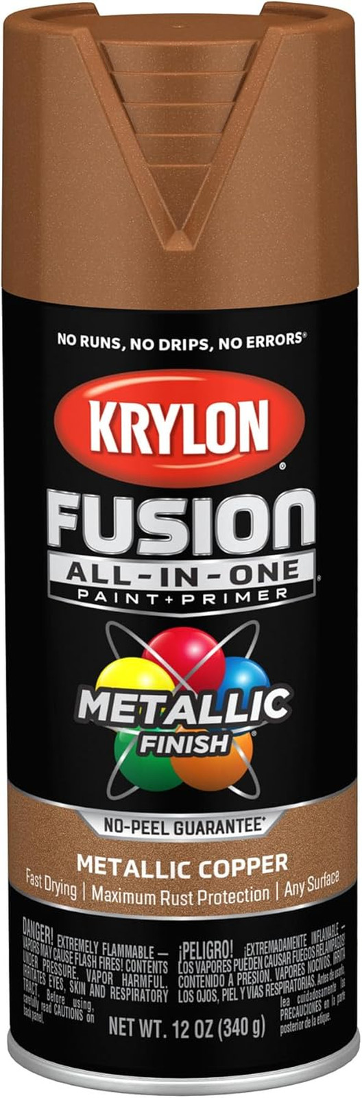 Fusion All-In-One Adhesive Spray Paint for Indoor/Outdoor Use, 12 Oz, Copper