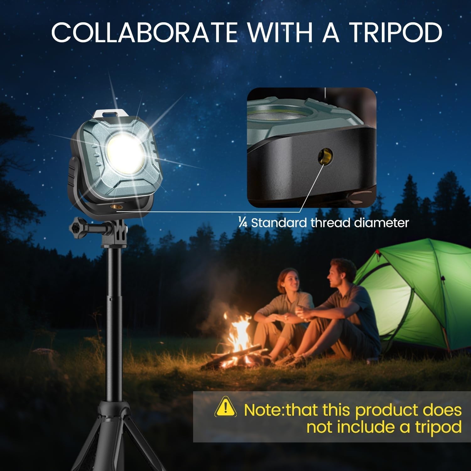 Portable Magnetic LED Work Light with Multi-Angle Base - 500 Lumens Performance