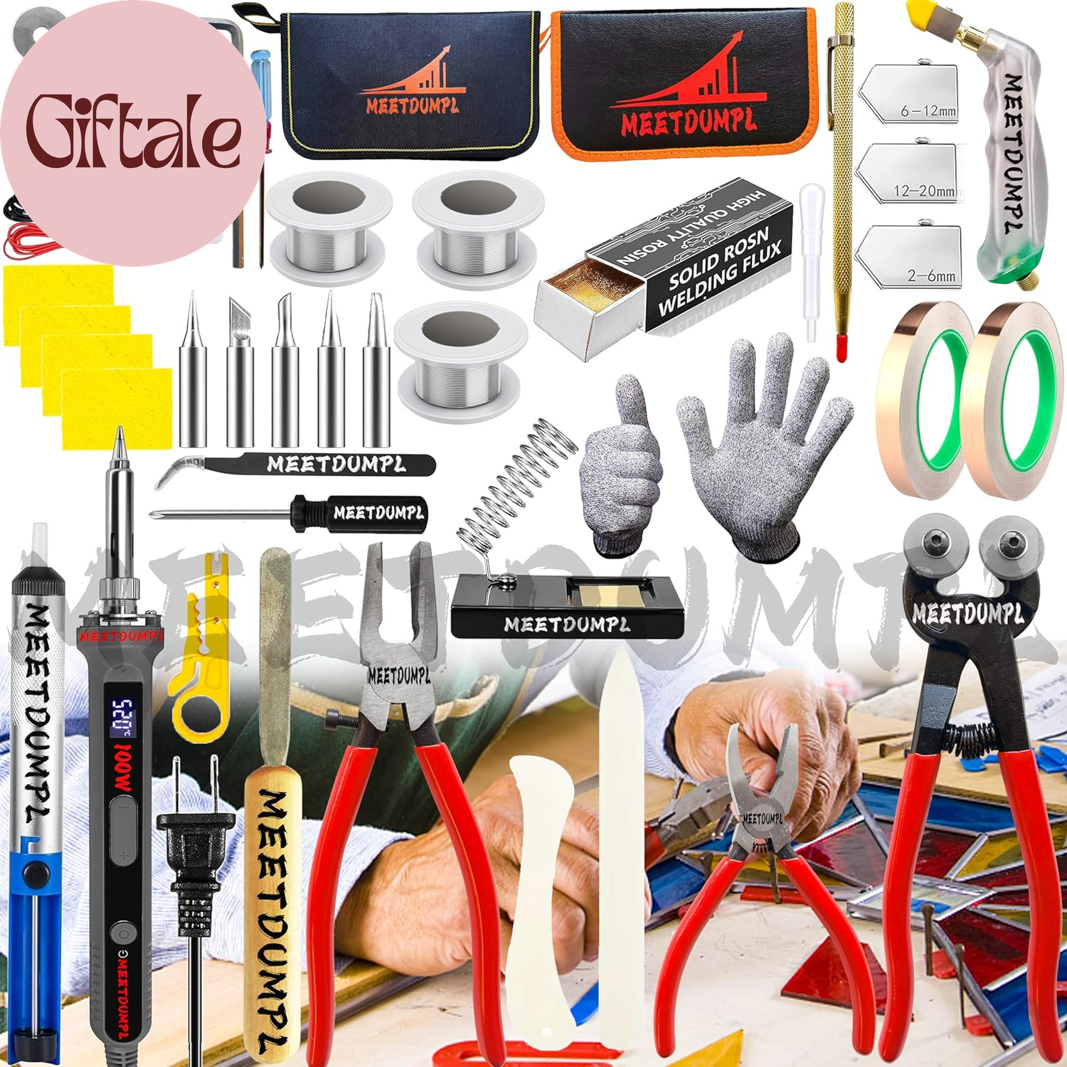 Stained Glass Kit，Stained Glass Supplies，Stained Glass Kits for Adults，With 100W