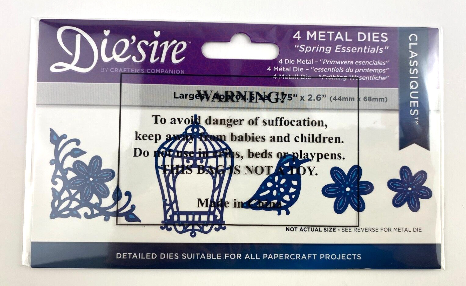 DIE'SIRE CLASSIQUES - Spring Essentials - METAL DIES - Bird Flower Birdcage