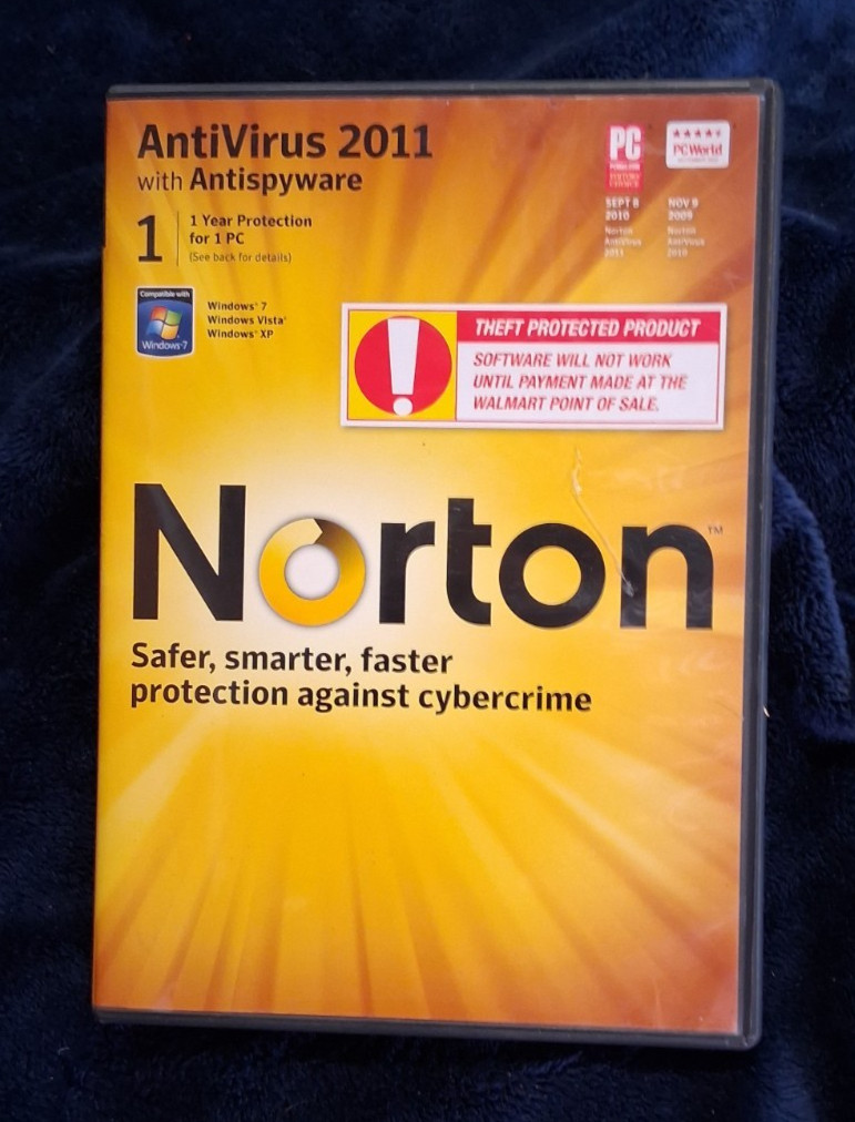 Norton AntiVirus with AntiSpyware by Symantec for Win 7/Vista/XP 2011 CD-ROM