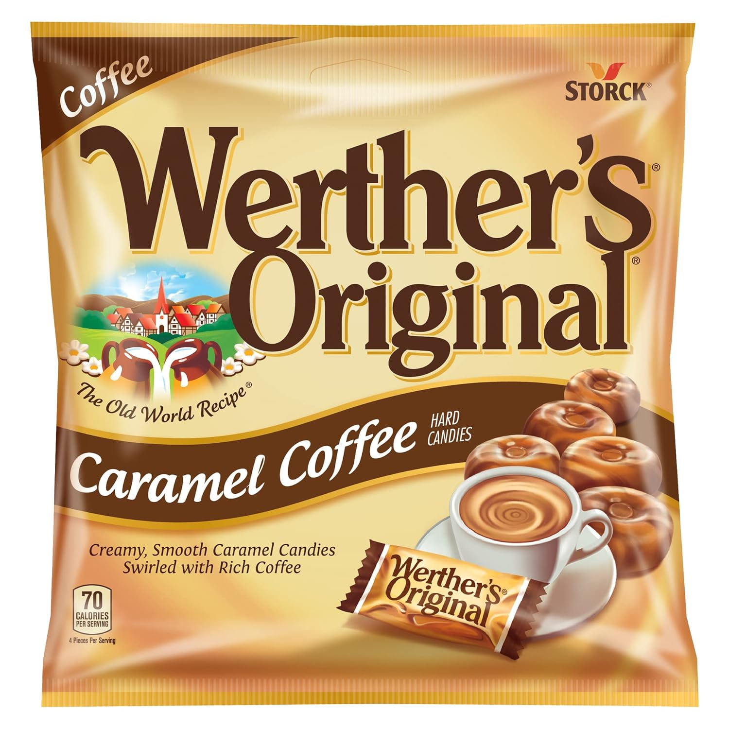 Hard Caramel Coffee Candy, 2.65 Oz Bags (Pack of 12)