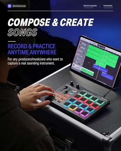 Donner STARRYPAD MIDI Controller 16 Pads USB Type-C Music Production Backlit