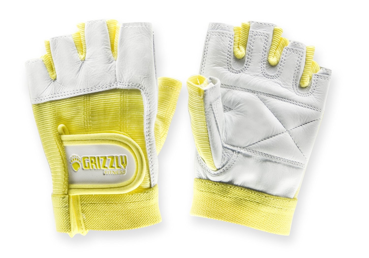 Grizzly 8758-56 Paw Women's Leather Weight Lifting Gloves Yellow SIZE LARGE