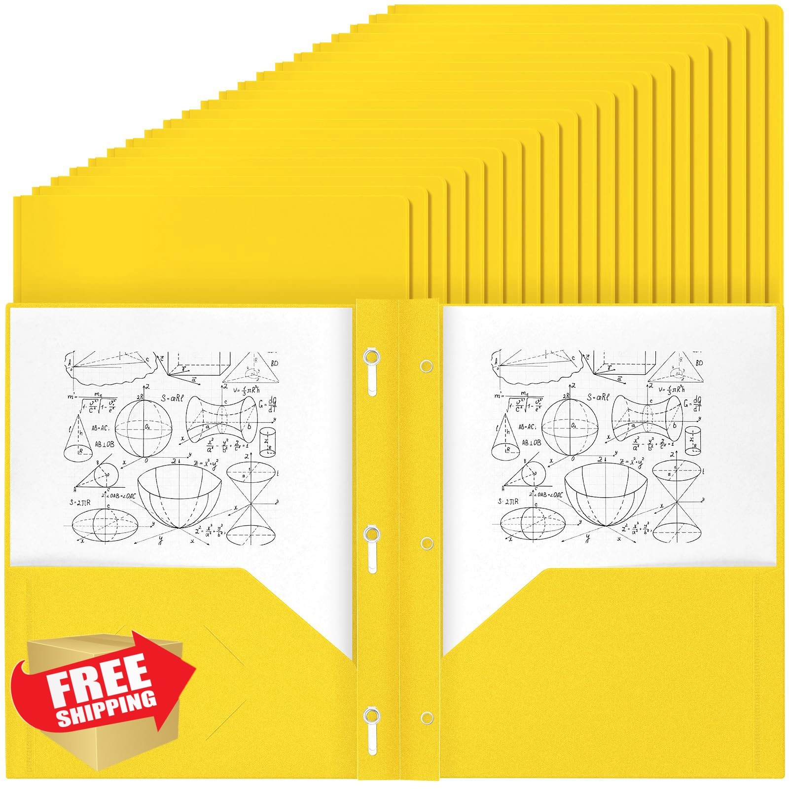 Lincia Yellow Prong Folders 100 Pack