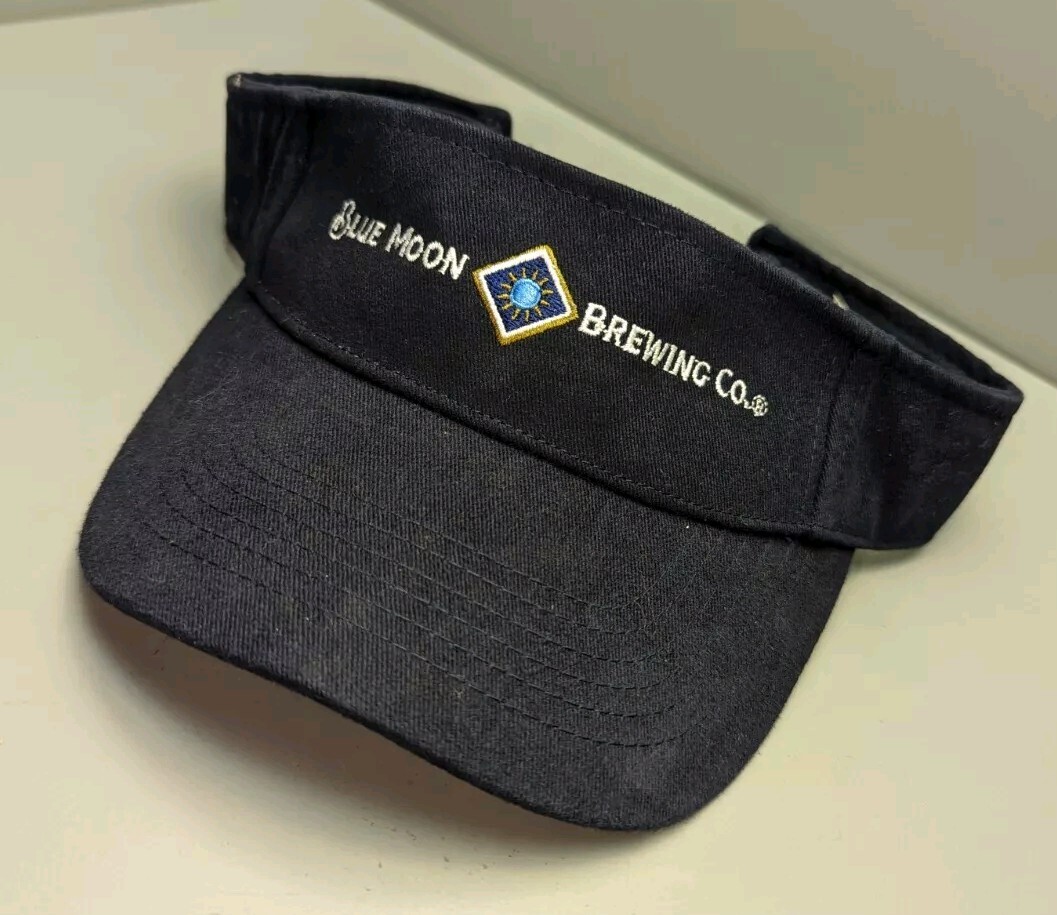 BLUE MOON BREWING COMPANY CO. BEER GOLF VISOR SUN BEACH HAT CAP VINTAGE RETRO