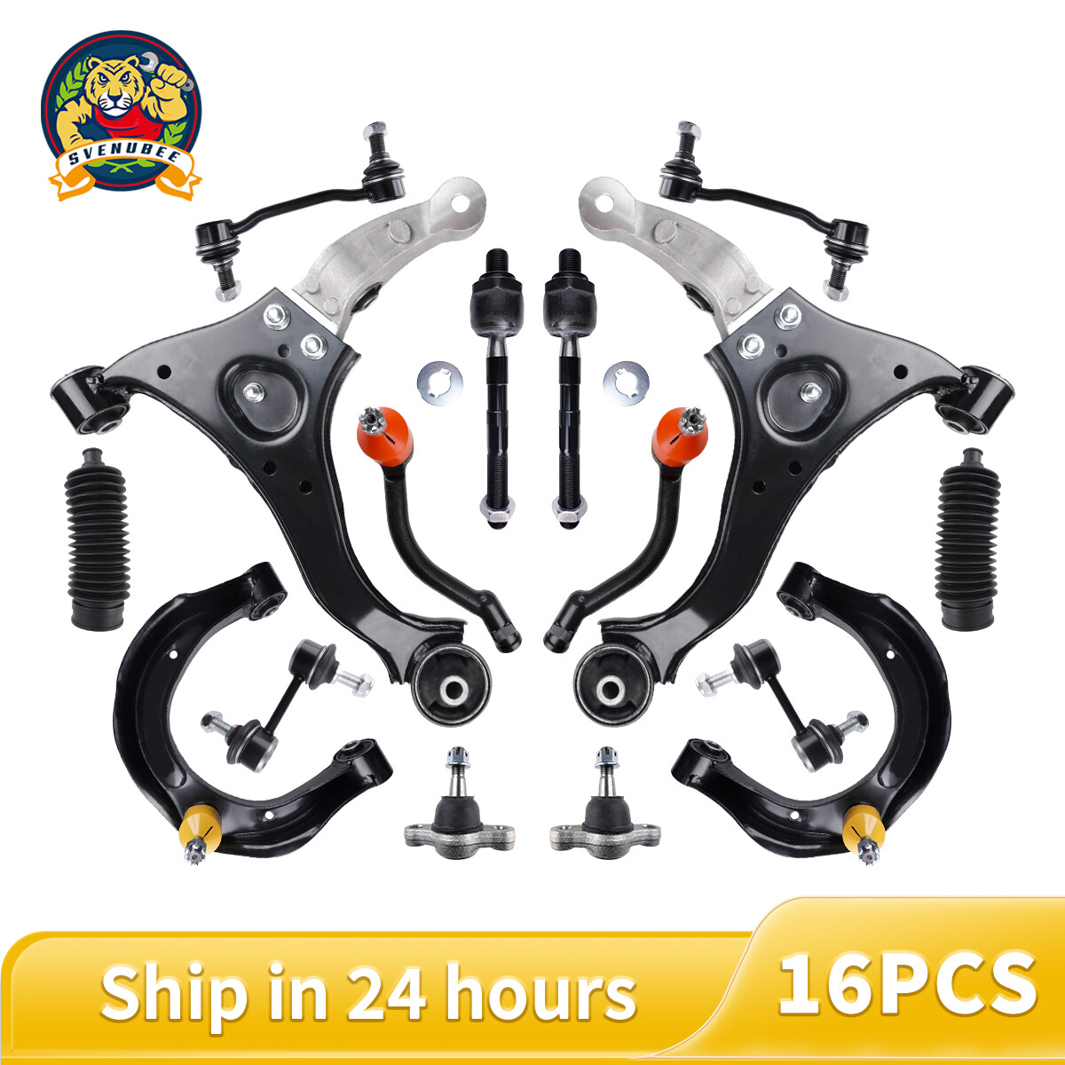 16Pcs Front Lower Control Arm Sway Bar Link Tie Rod for 2006-2008 Hyundai Sonata