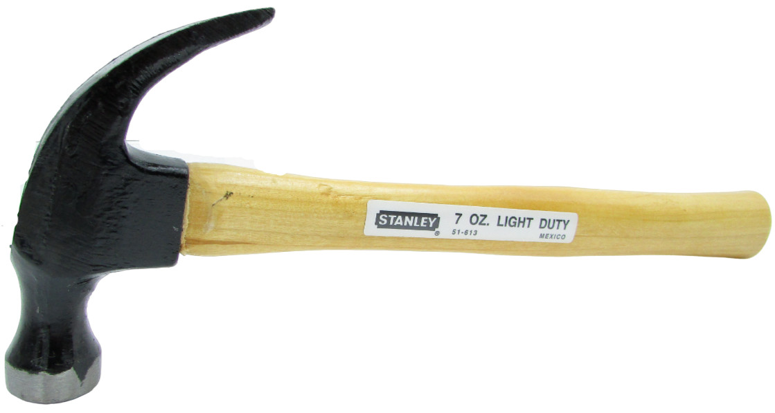 Vintage STANLEY 7oz Curved Claw Light Duty Hammer with Wooden Handle 51-613 NOS