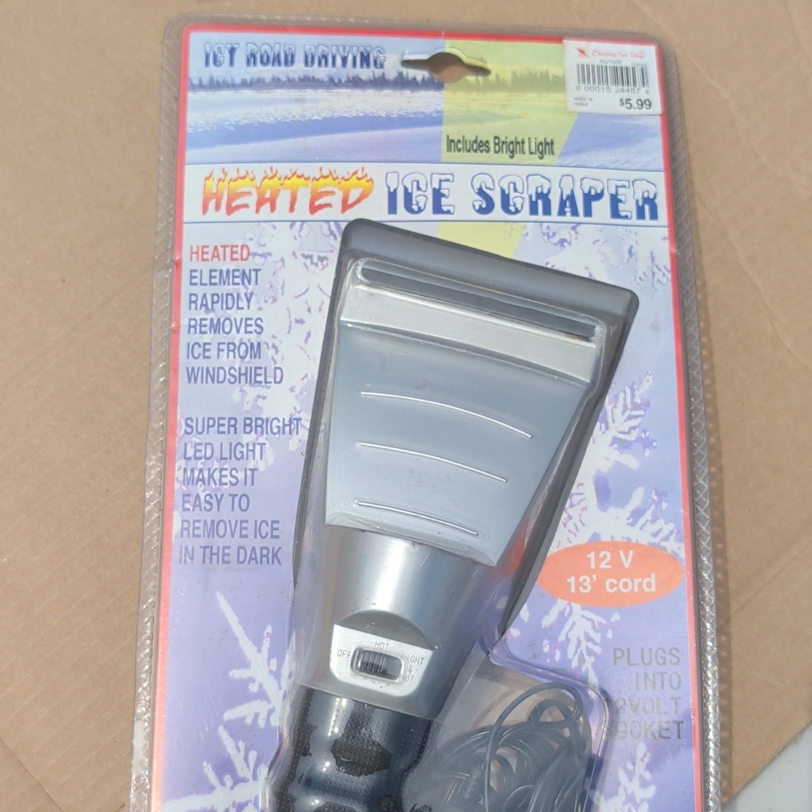 Electric Heated Ice Scraper With Light
