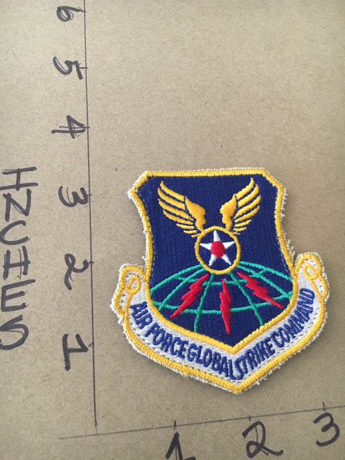 USAF Global Strike Command Squadron patch 6/1/25 with hook & loop back