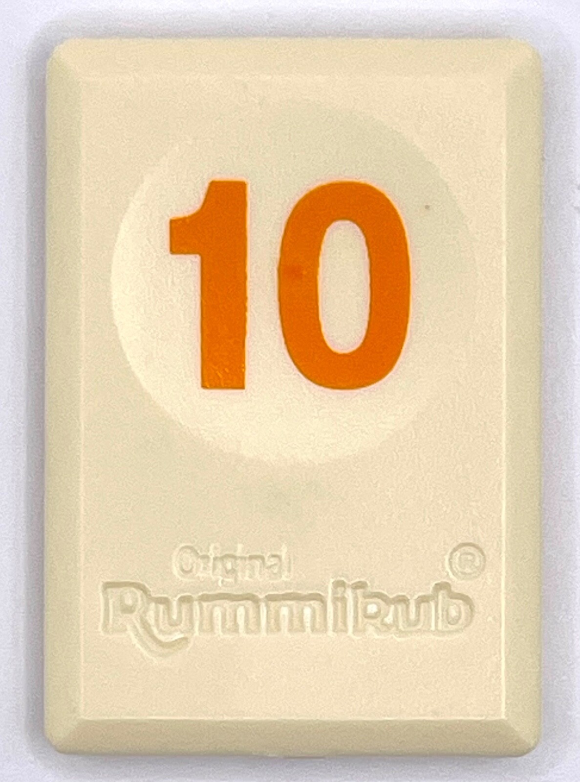 Rummikub Tile Orange 10 Game Replacement Smooth Number Engraved Back Pressman
