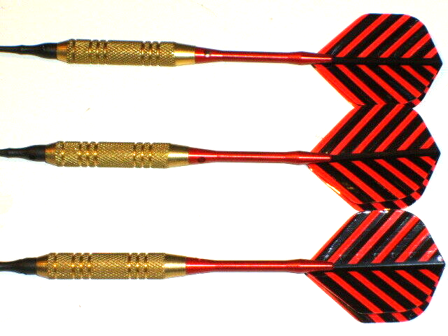 Soft Tip Darts Used, 18 Gram Brass with New Aluminum Shafts and Flights #1403