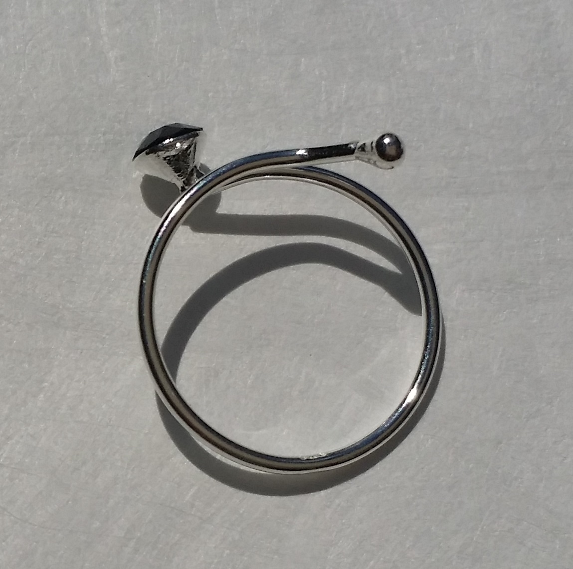 Sterling Silver 925 Toe Ring Wraparound Blue Crystal Adjustable