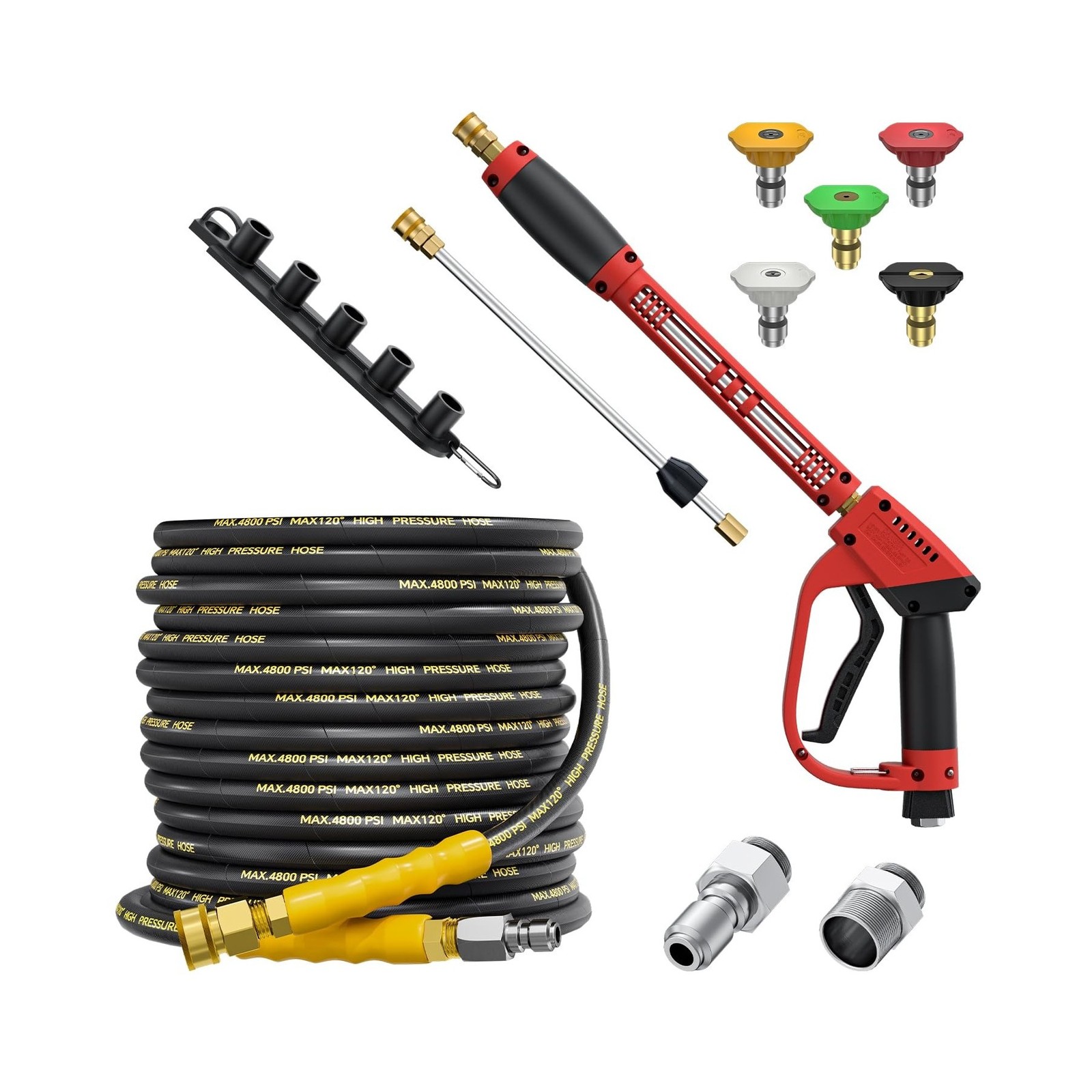 5000PSI Pressure Washer Gun and Hose Kit, 50FT Kink Resistant S... USA FAST SHIP
