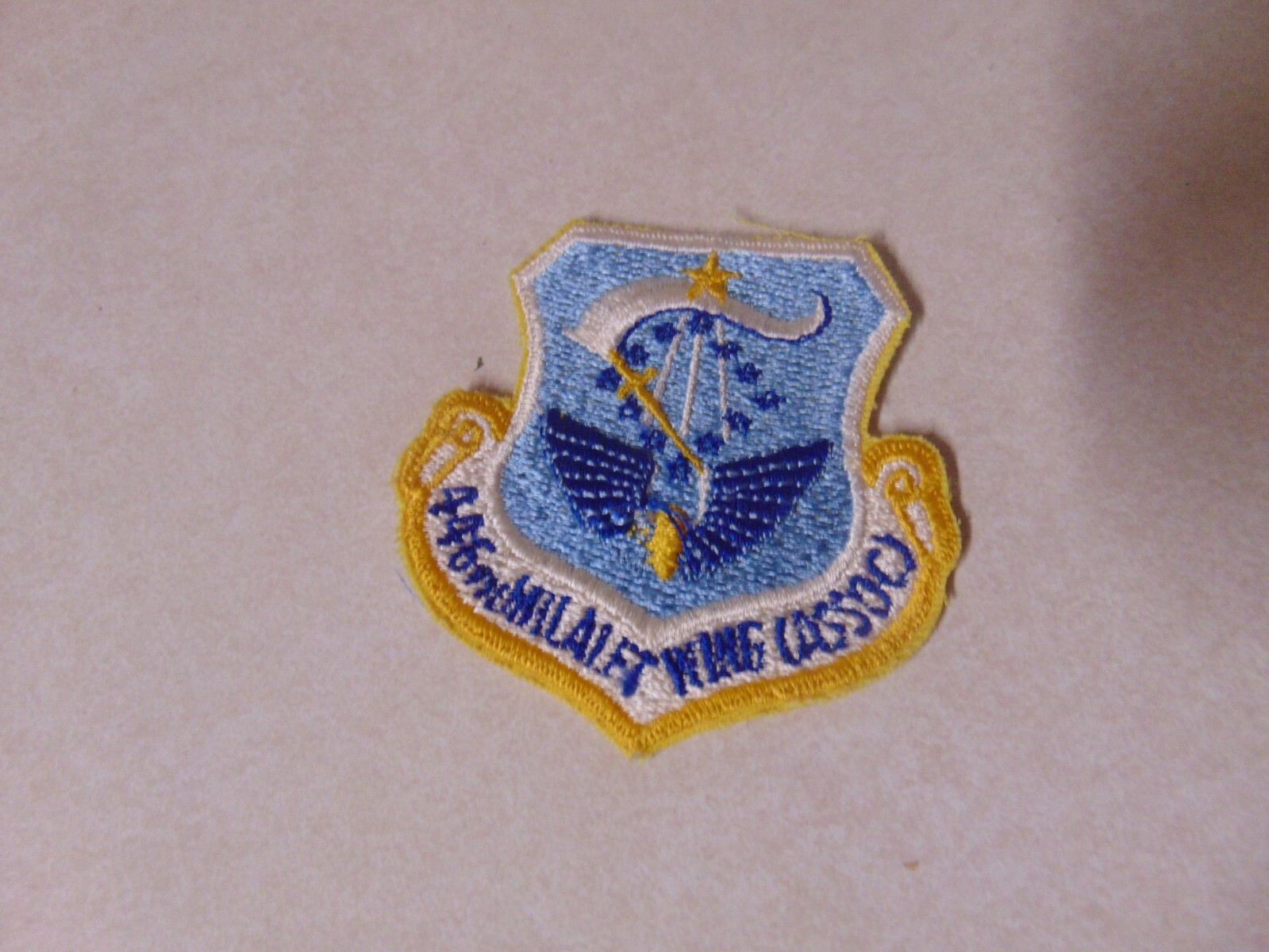 MILITARY PATCH SEW ON OLDER POCKET US AIR FORCE 446TH MILITARY AIRLIFT WING ASSC