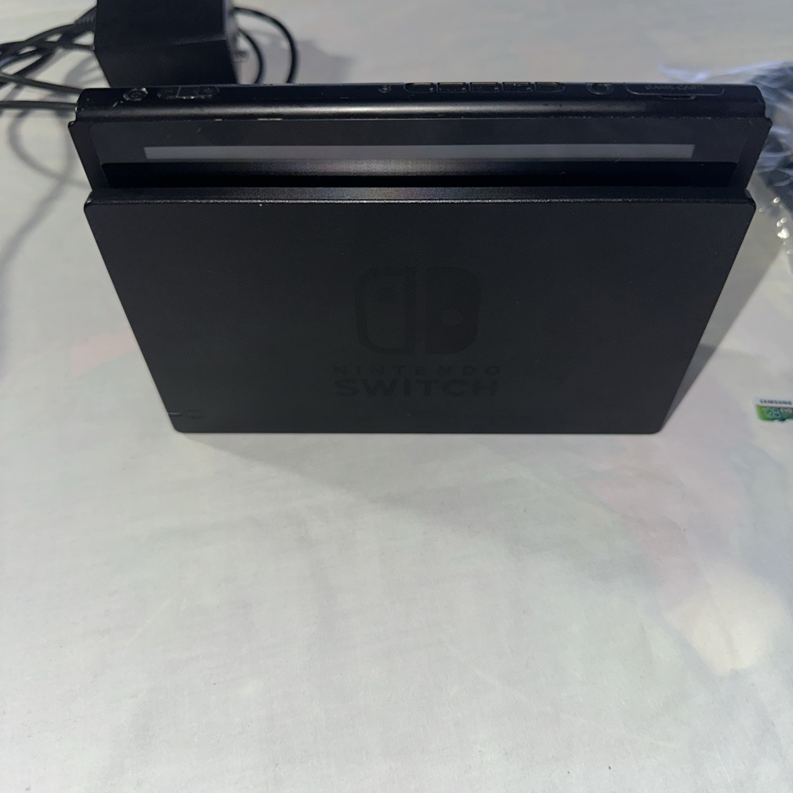 Nintendo Switch HAC-001 Black Console Dock Cables 128gb Micro SD Game No joycons