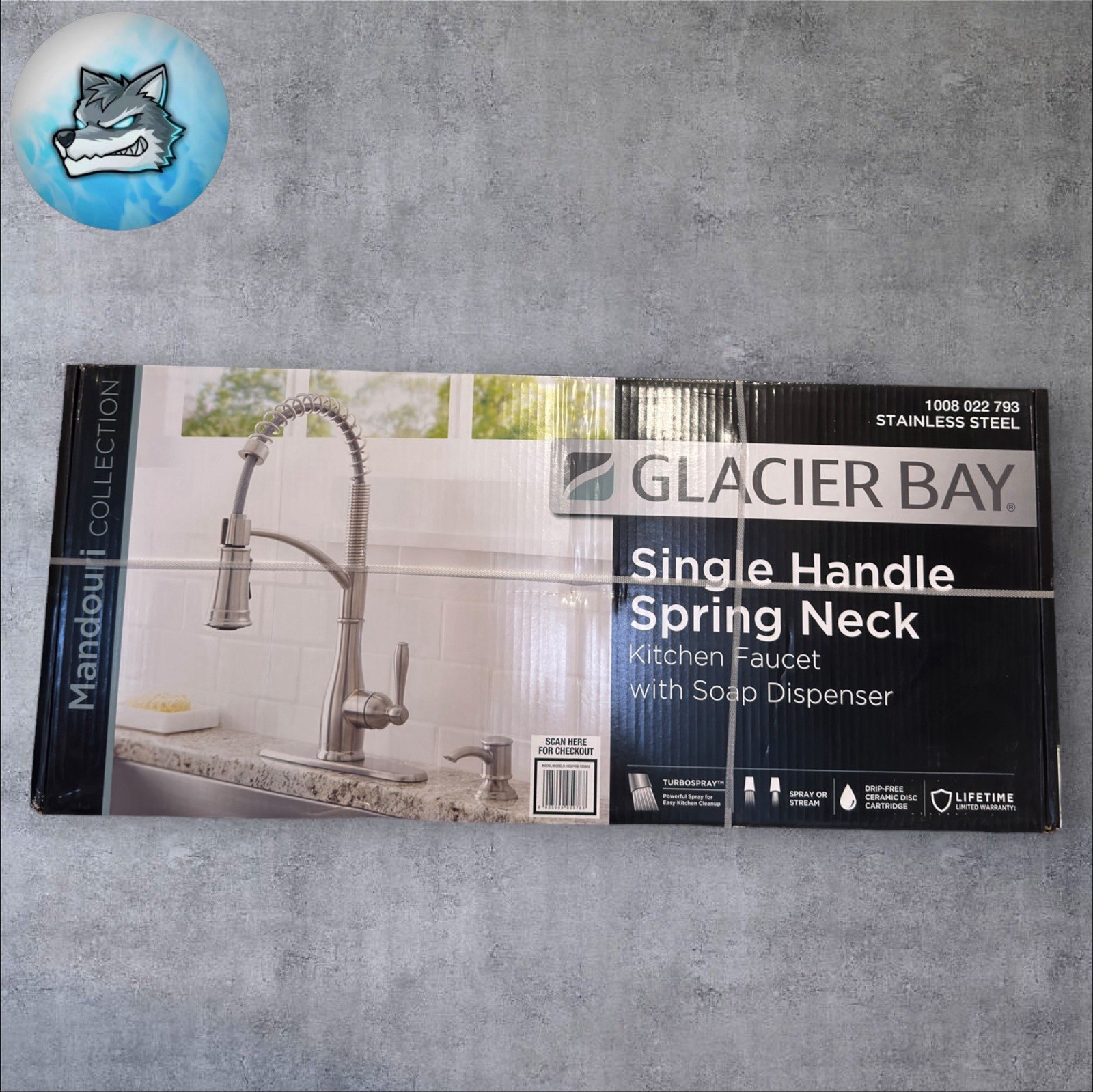 Glacier Bay Mandouri Single Handle Spring Neck Pull Down Sprayer Kitchen Faucet