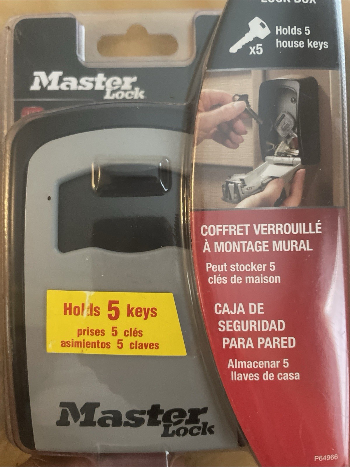 Master Lock Wall Mount Lock Box Combination Dials Holds 5 Keys  5401D Sealed