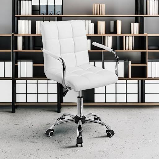 Midback Executive Computer Desk Chairs w/Wheels/Armrests PU Leather Office Chair