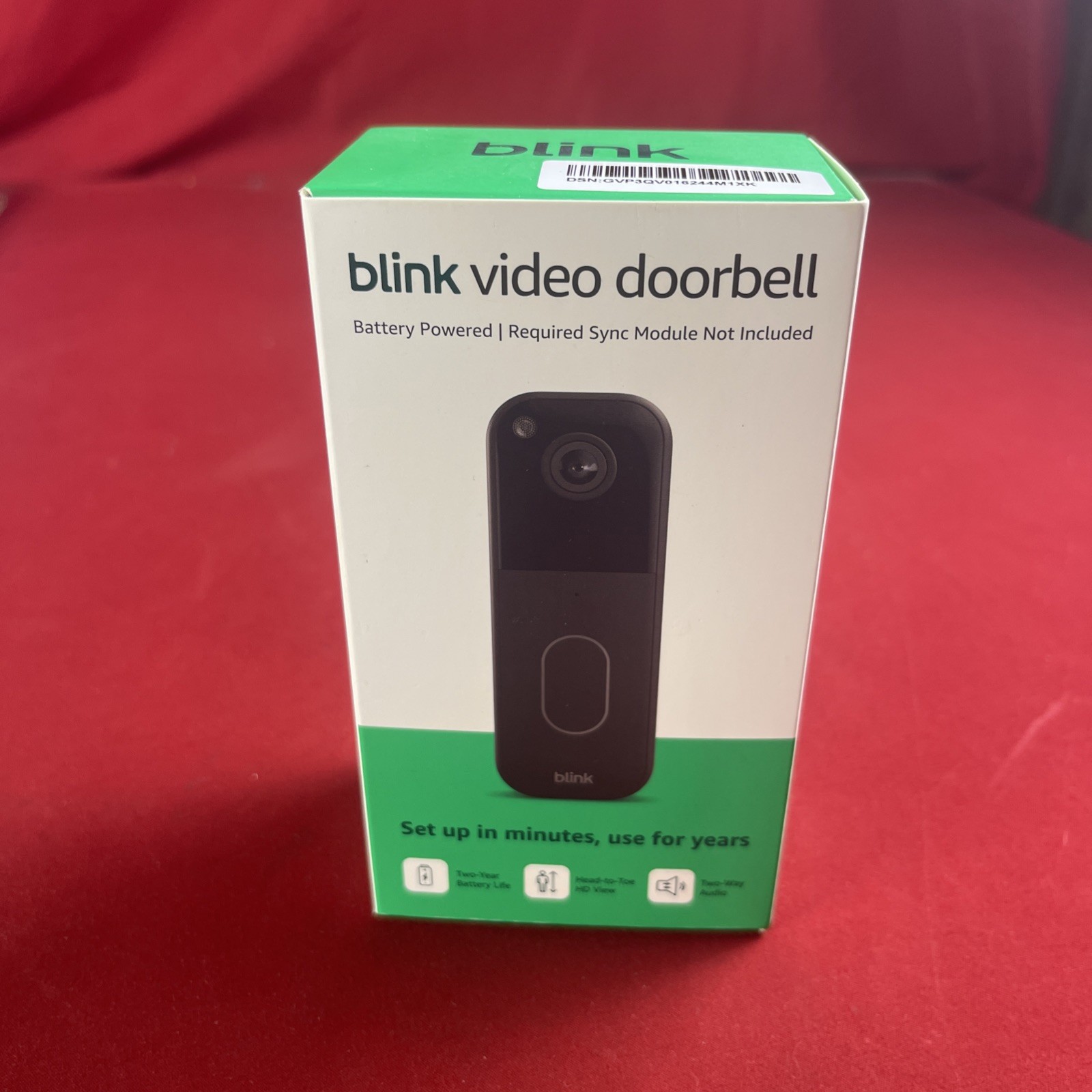 Blink Video Doorbell Head-to-toe HD view, two-year battery life ADD-ON - NEW!