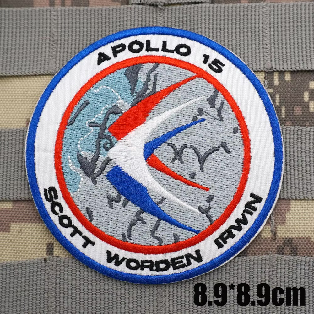NASA APOLLO 15 (SCOTT-WORDEN-IRWIN) EMBROIDERED IRON-ON PATCH...STUNNING!!!