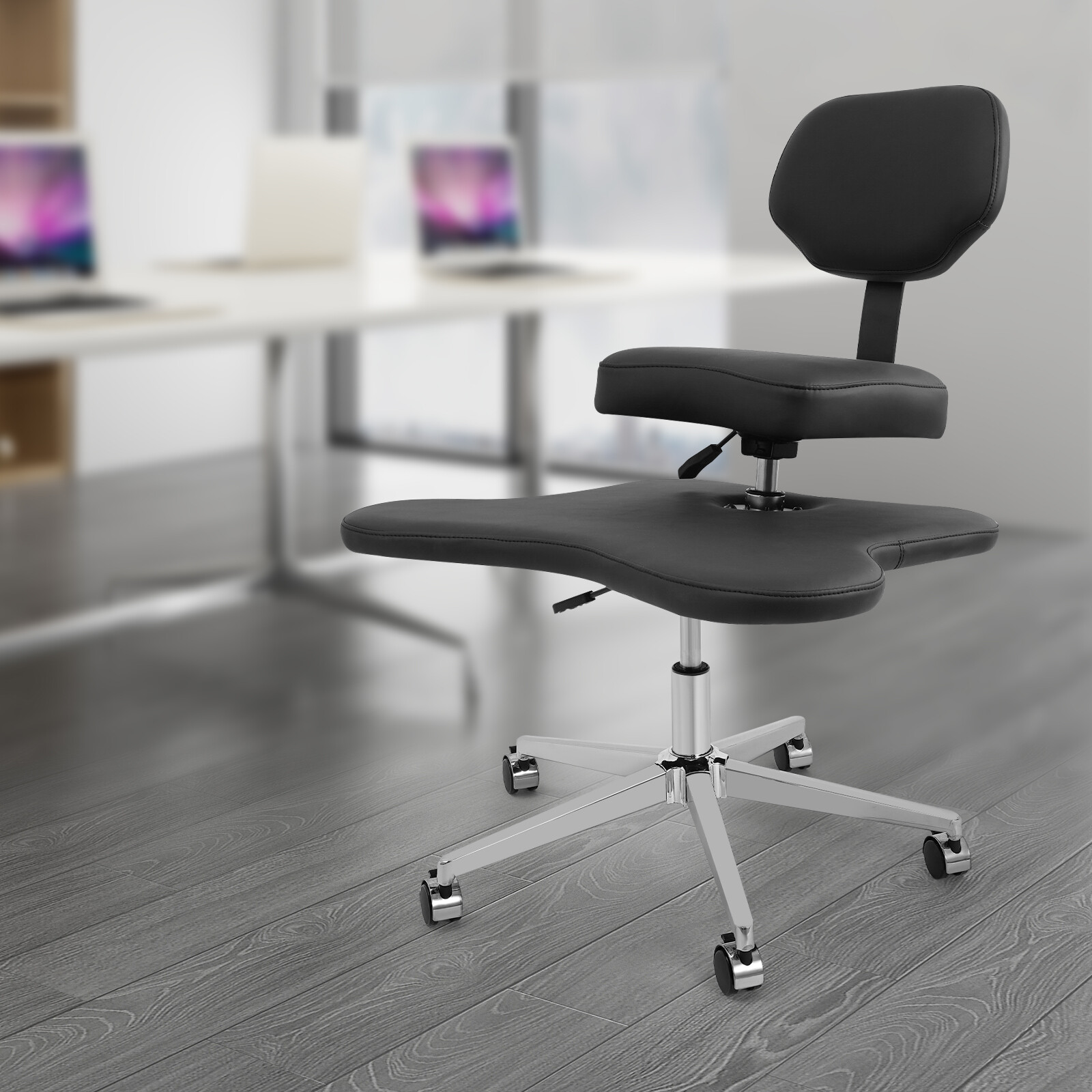 Cross Legged Office Chair, Criss Cross Chair with Wheels, Meditation Chair