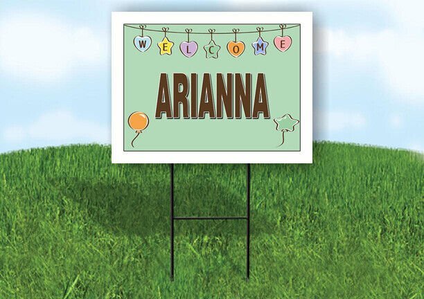 ARIANNA WELCOME BABY GREEN  18 in x 24 in Yard Sign Road Sign with Stand