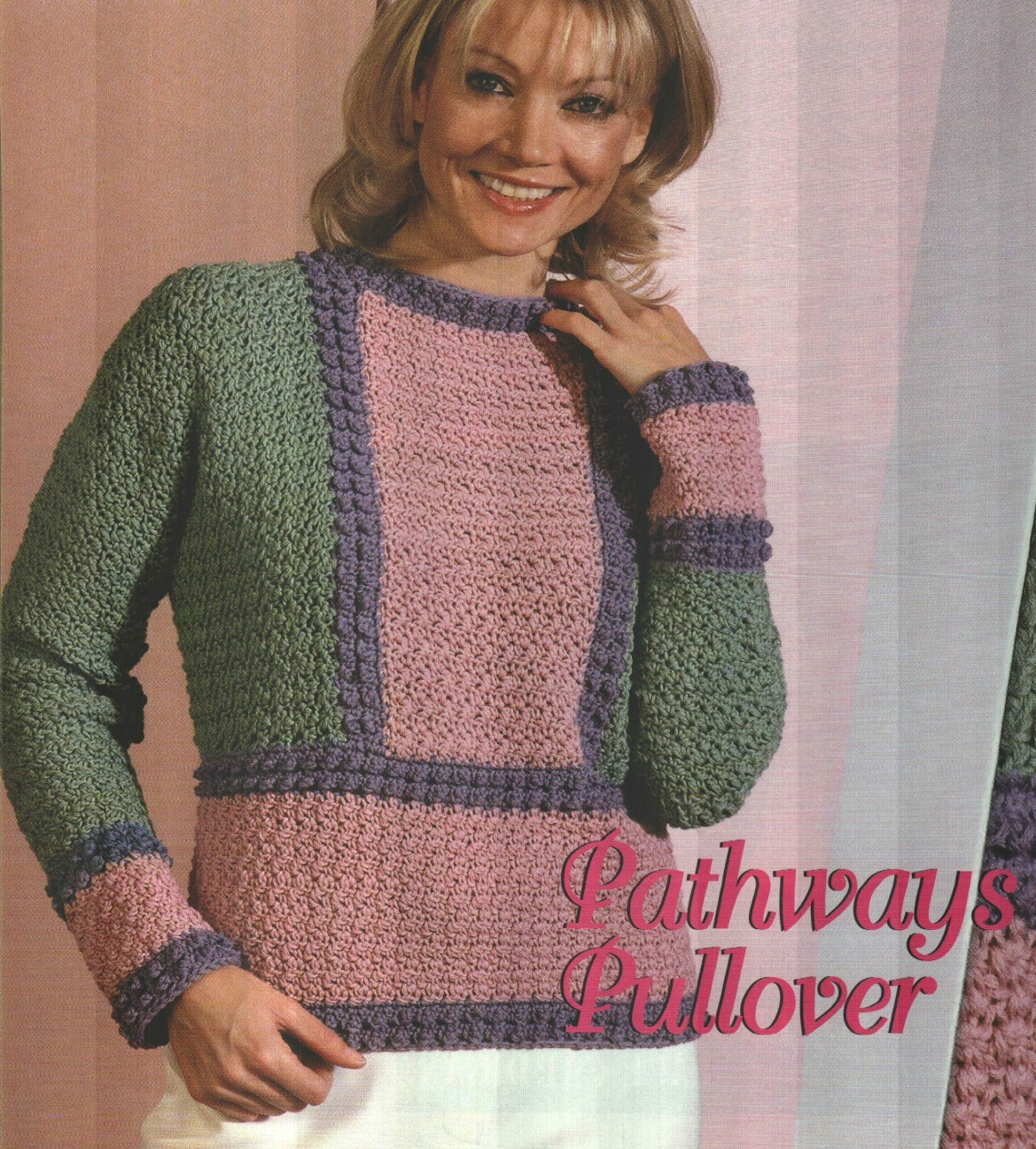 PATHWAYS PULLOVER SWEATER 4 SIZES WOMEN'S CROCHET PATTERN INSTRUCTIONS