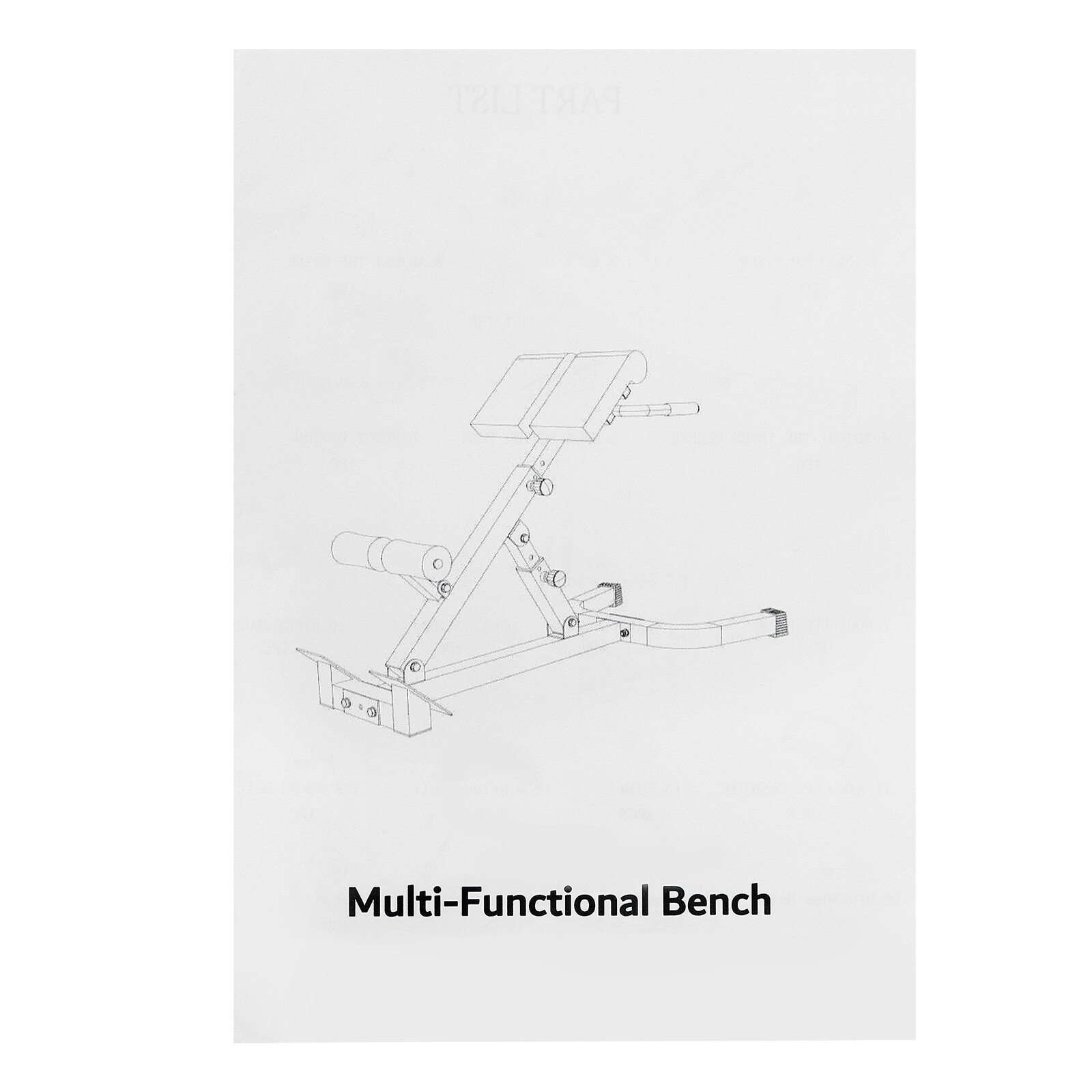 Roman Chair Back Extension Machine, Adjustable Hyperextension Bench - Hamstring