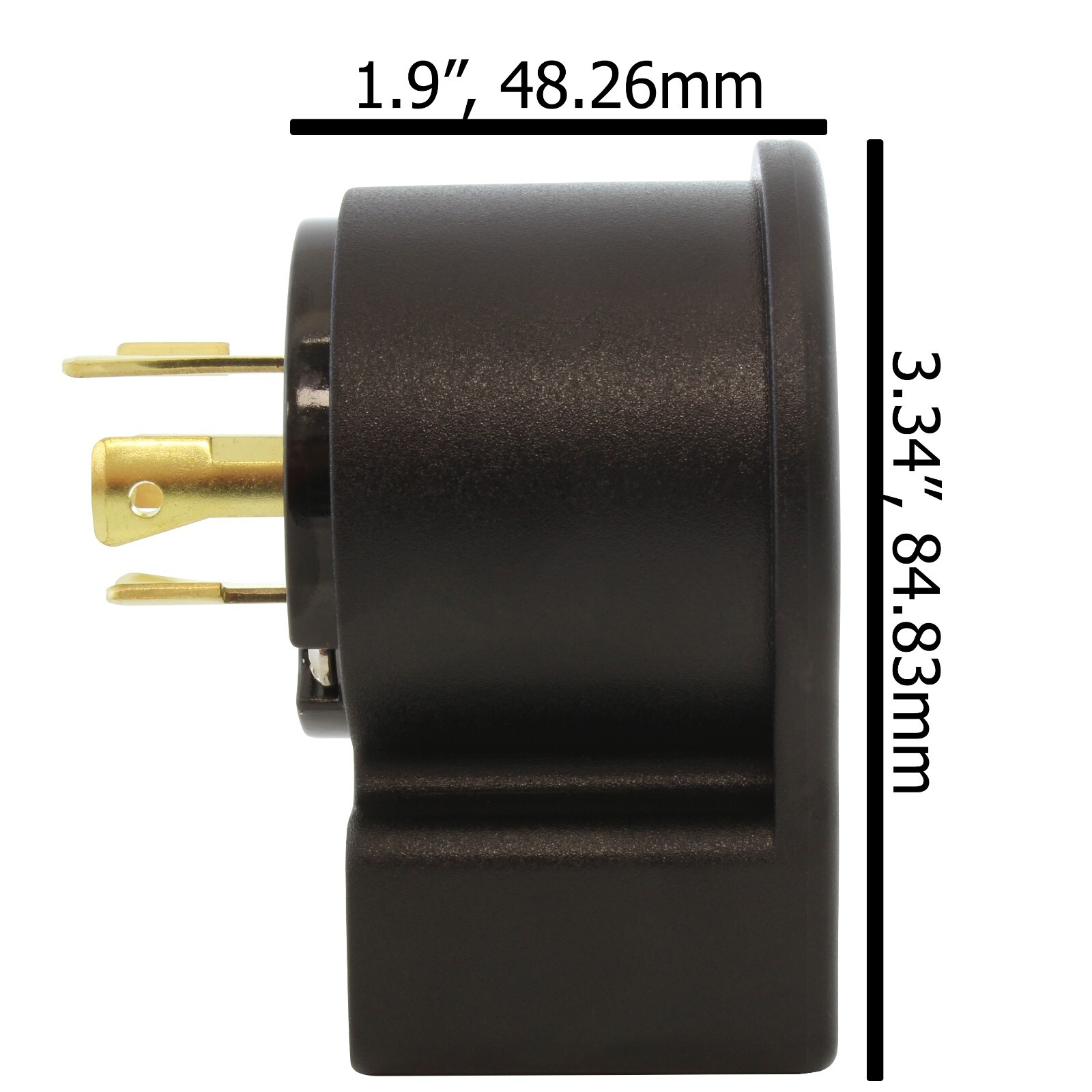 20A 250V 3-Phase NEMA L15-20P Locking Right Angle Male Plug Assembly