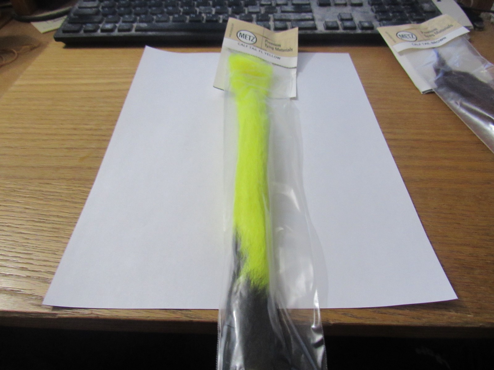 Two Calf Tails dyed Yellow for Fly Tying