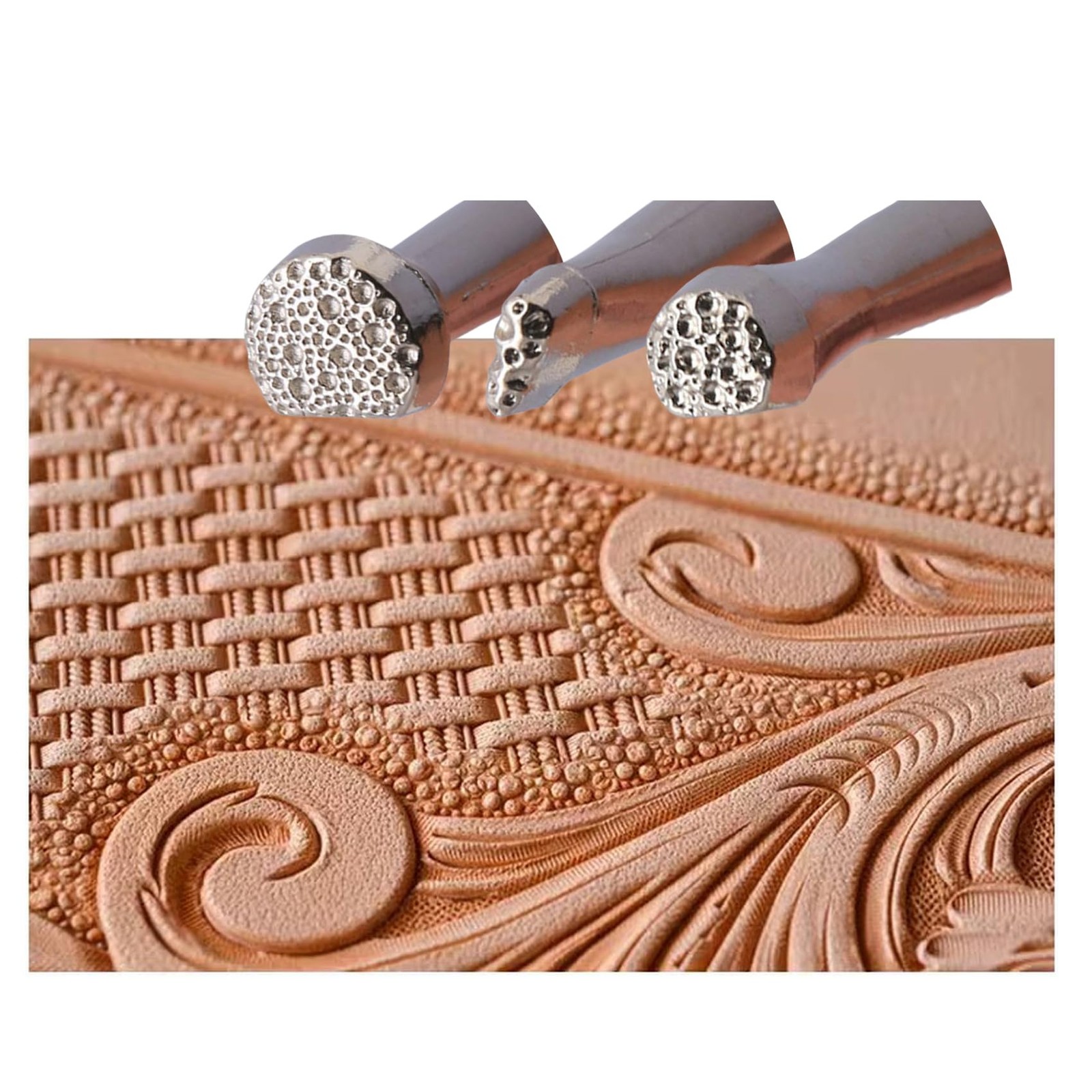 Leather Stamps,3 Pcs Background Stamping Tools for Craft Working