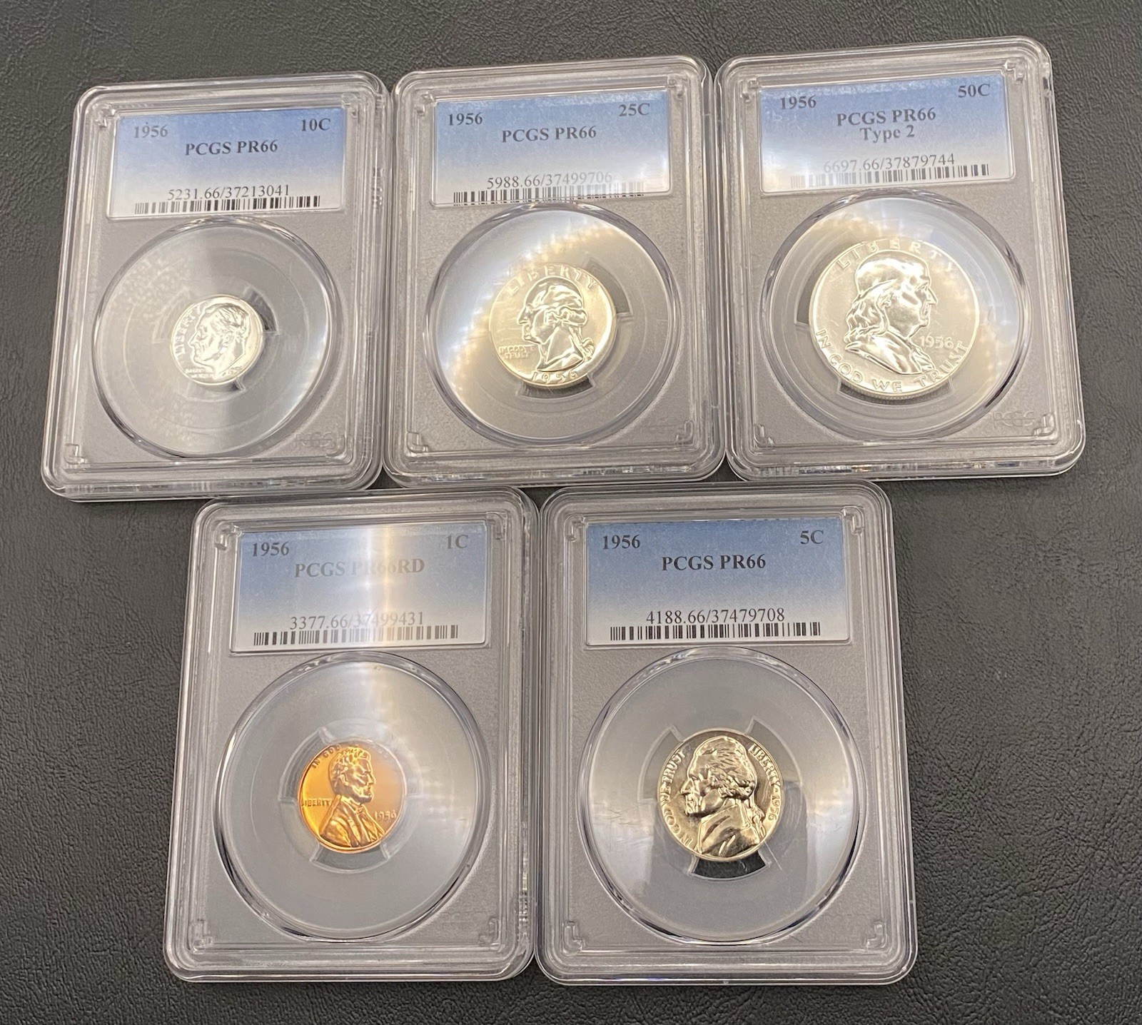 1956 Type 2 PCGS PF66 Silver Proof Set, PCGS GRADED PROOF SET.