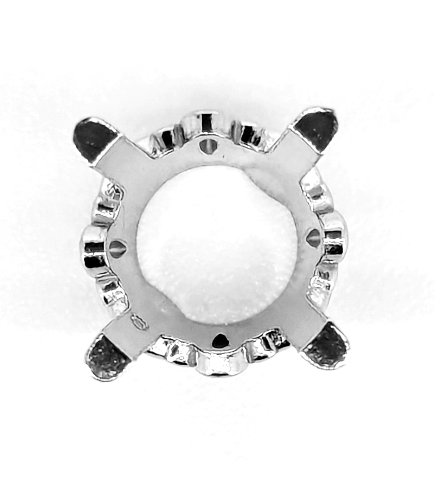 7mm 14K White Gold Round Basket Scroll Setting Mounting 4 Prong