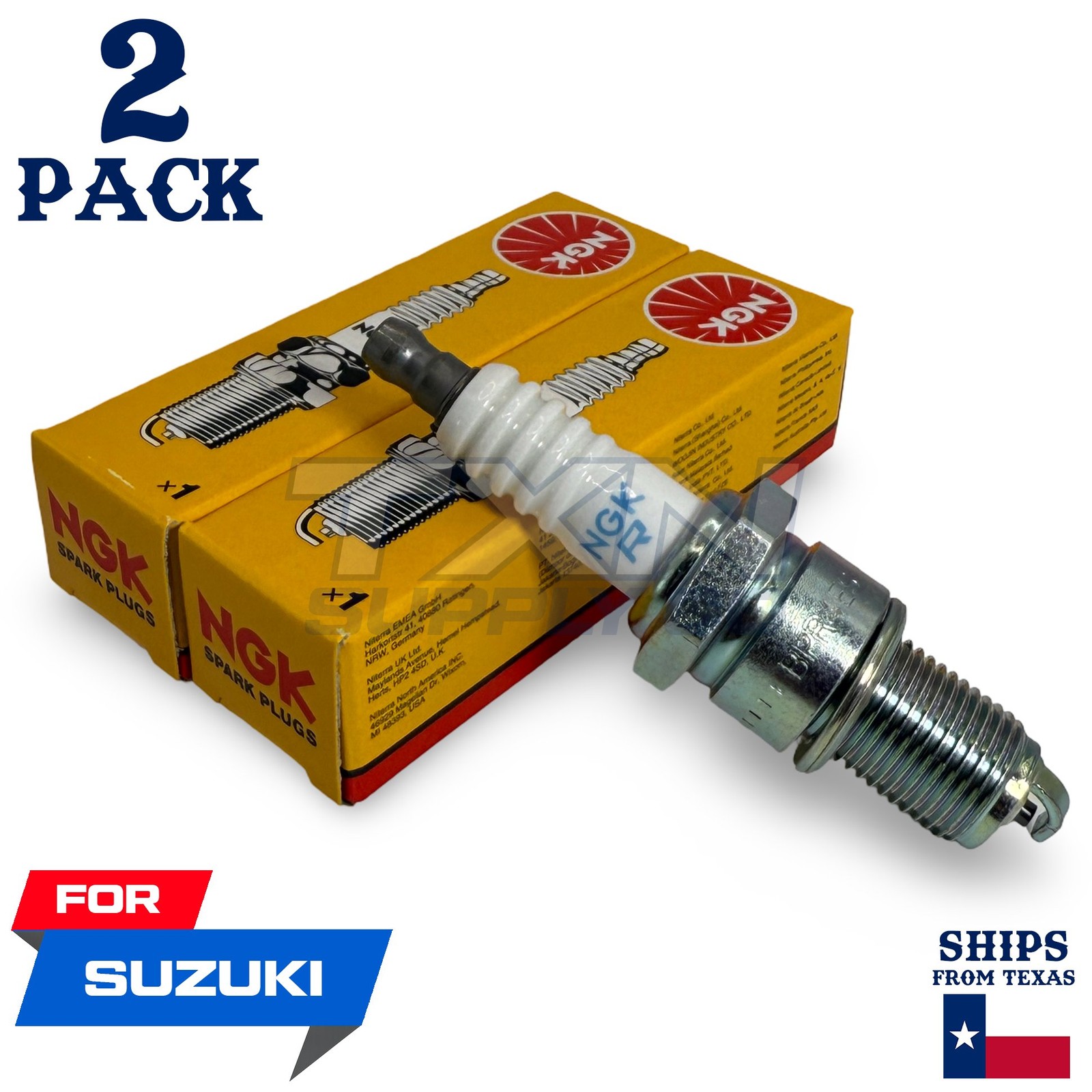 2 NGK Spark Plug - For RV 200 Van Van Suzuki Motorcycle