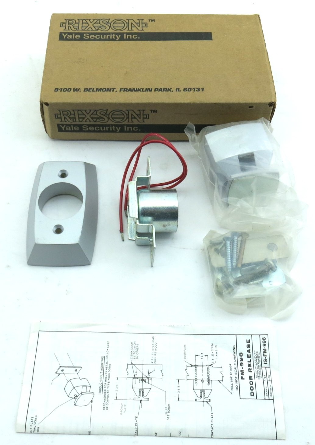RIXSON FM-998 24V DC Door Holder/Release Aluminum Color New In Box
