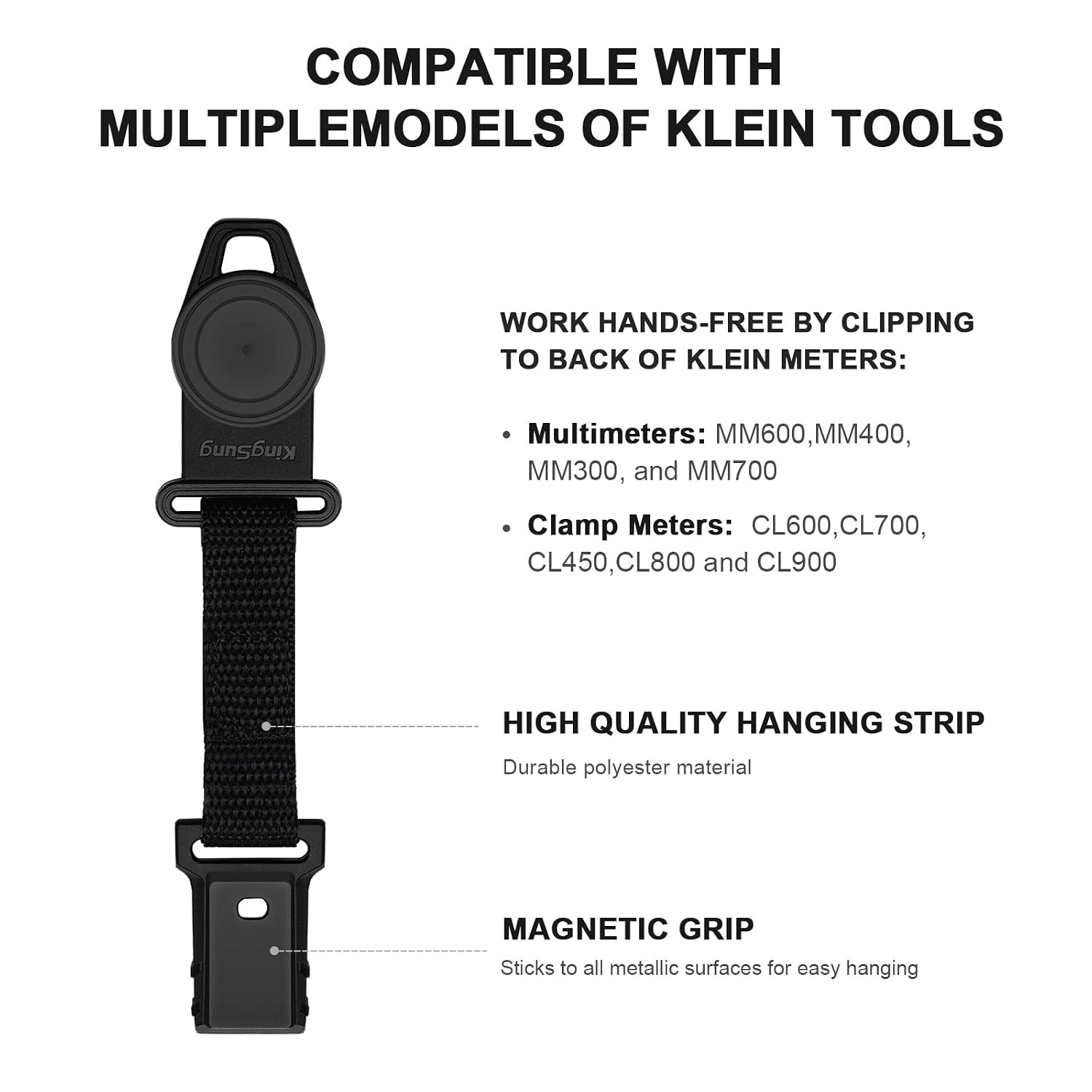 Magnetic Multimeter Hanger Strap Compatible with Klein Tool Meters