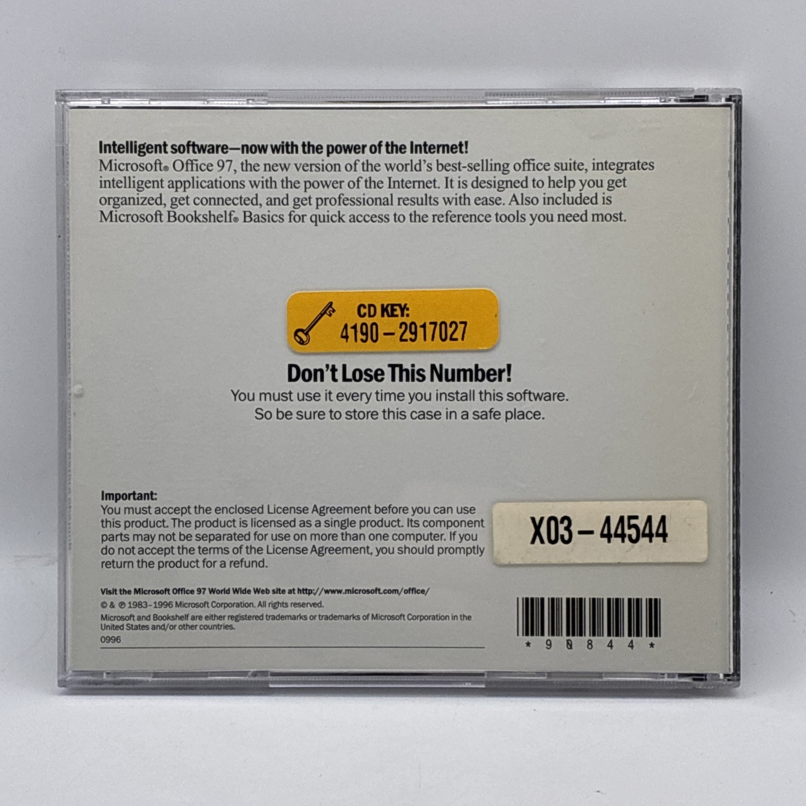 MICROSOFT OFFICE 97 Professional Edition (CD, 1997) with CD Key Code