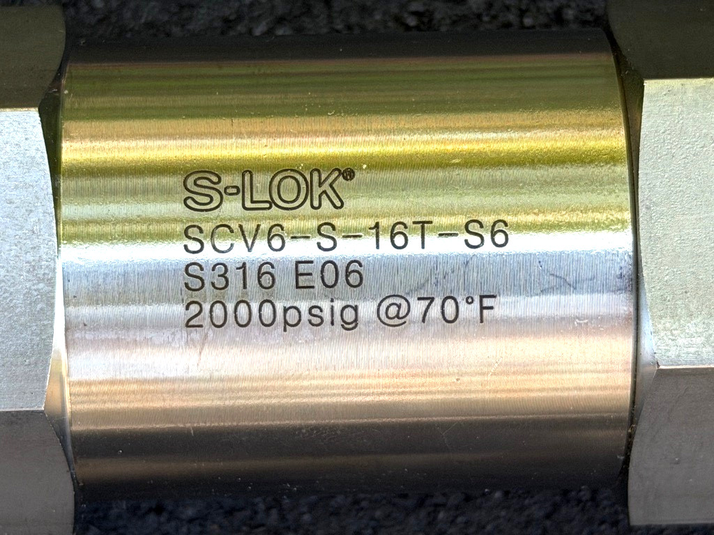 S LOK SCV6-S-16T-S6 / 1" Check Valve, 316 Stainless 2000psig HanSun  (NEW)