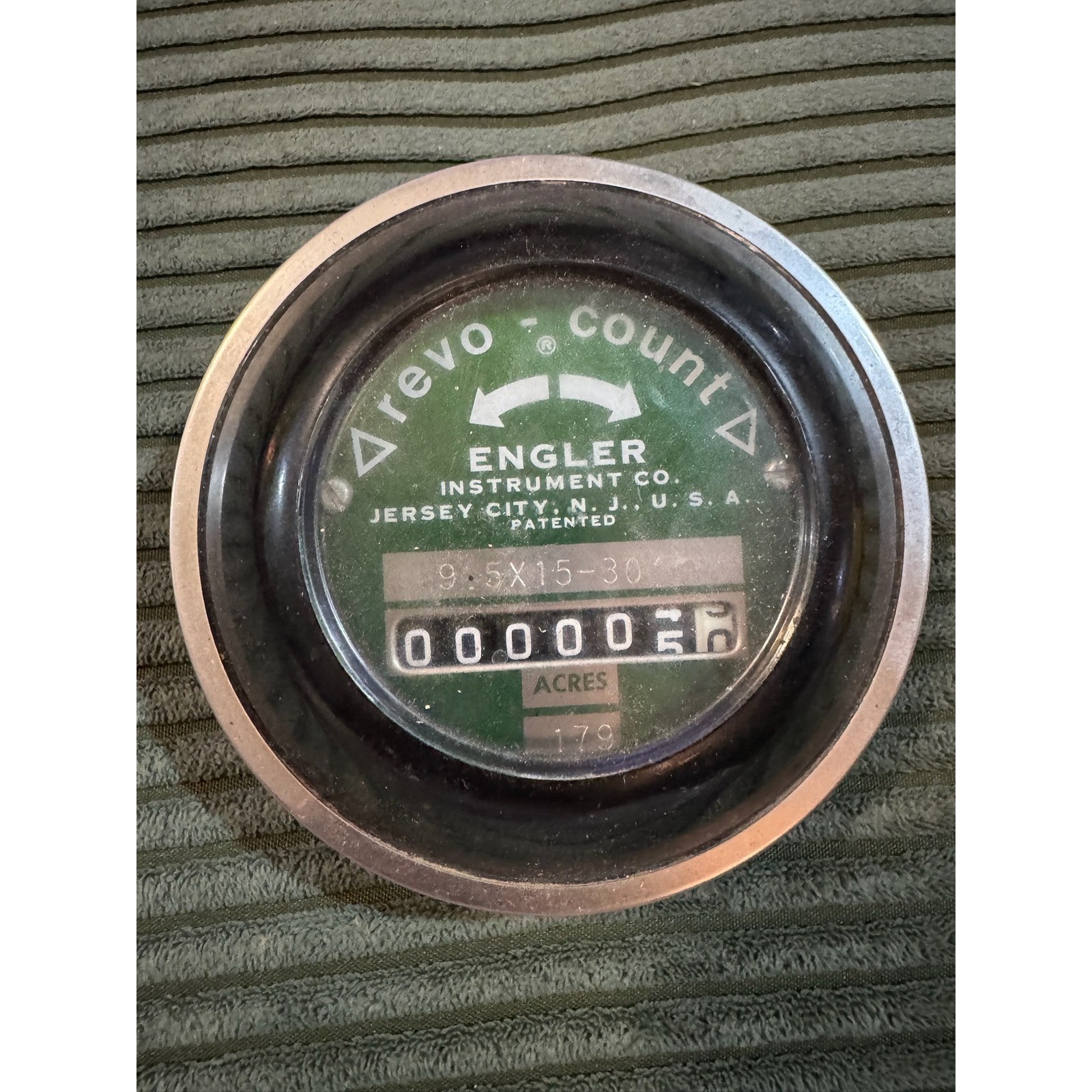 Engler Instrument Co Revo Count Acres Meter Jersey City Patented Vintage Gauge