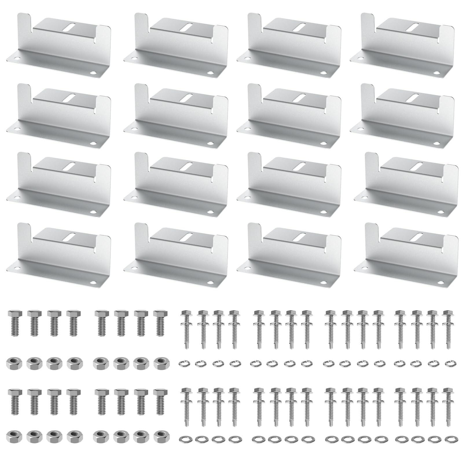 16PCS Solar Panel Mounting Brackets, Z Brackets, Lightweight Aluminum Alloy, ...