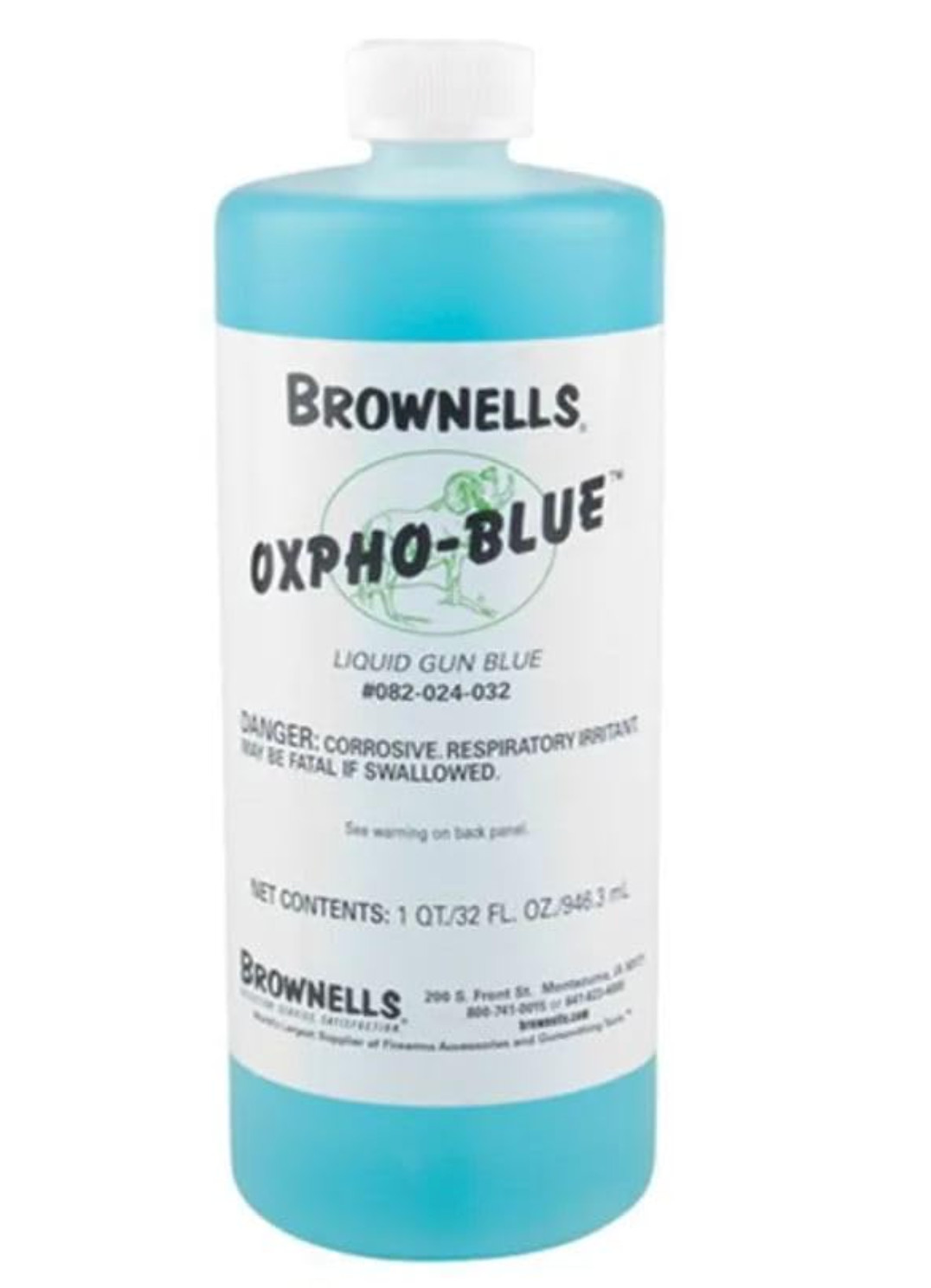 Brownells Oxpho-Blue Liquid Blue, Cold Bluing Solution 100 Cleaning swabs 32 oz