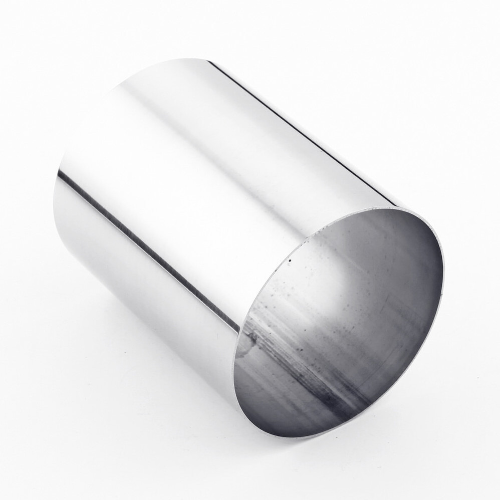 4" OD to 4" OD 5" Long Polished Stainless Steel Exhaust Pipe Tip Connector
