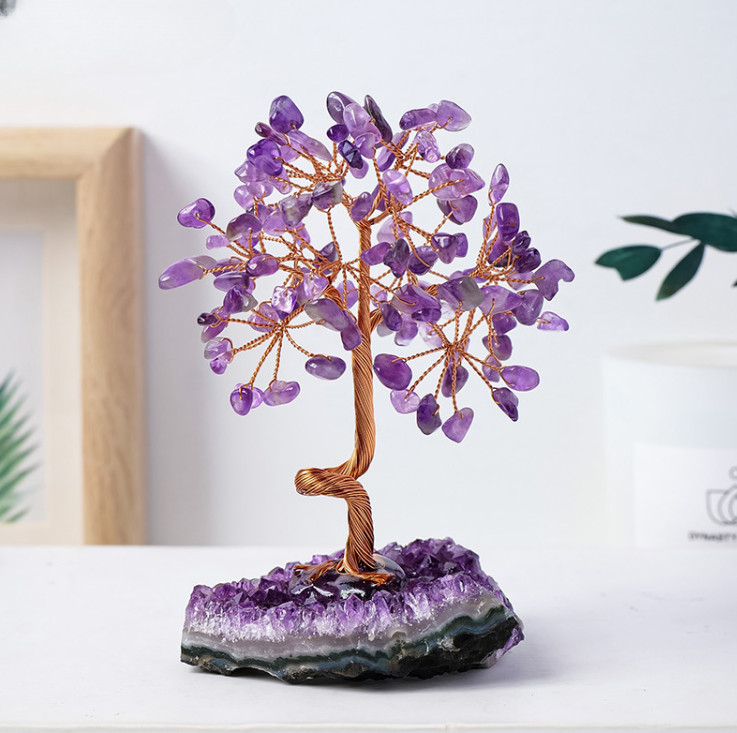 Luck tree!!! Natural pretty amethyst Purple crystal gem tree