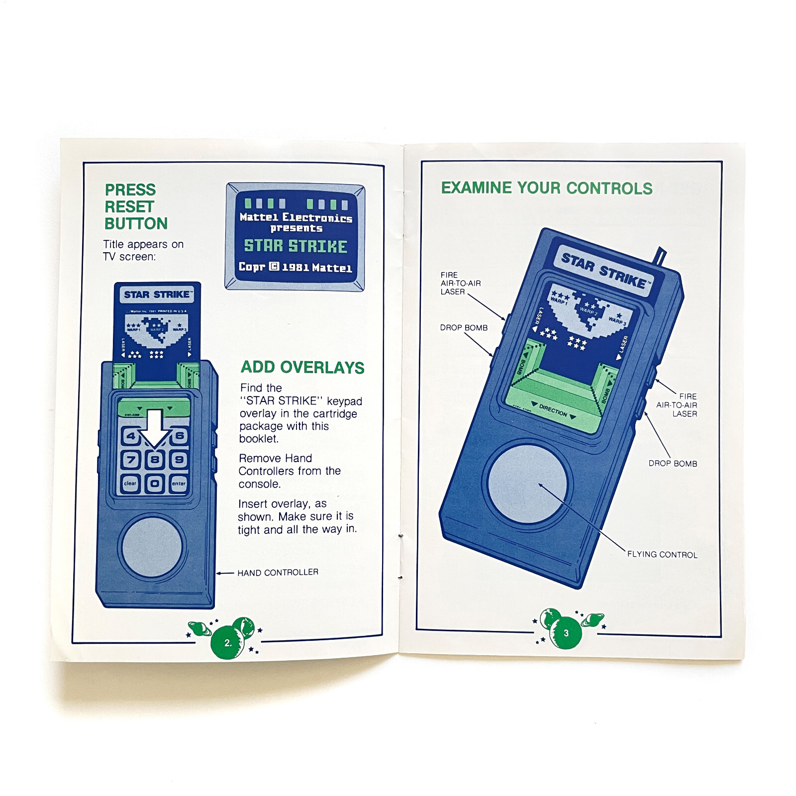 1981 Star Strike Game Instructions Manual • Mattel Electronics Intellivision