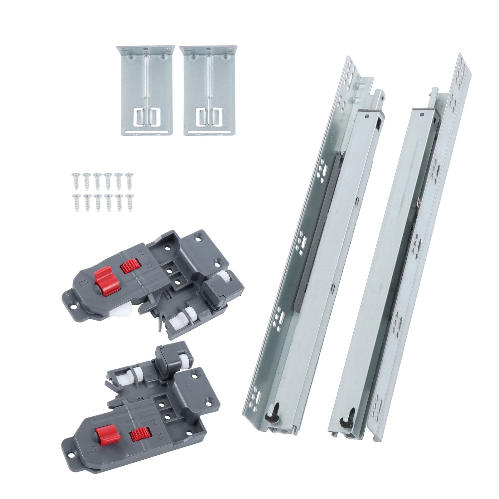 18" Undermount Drawer Slides 3D Lock 100LB Load Soft Close