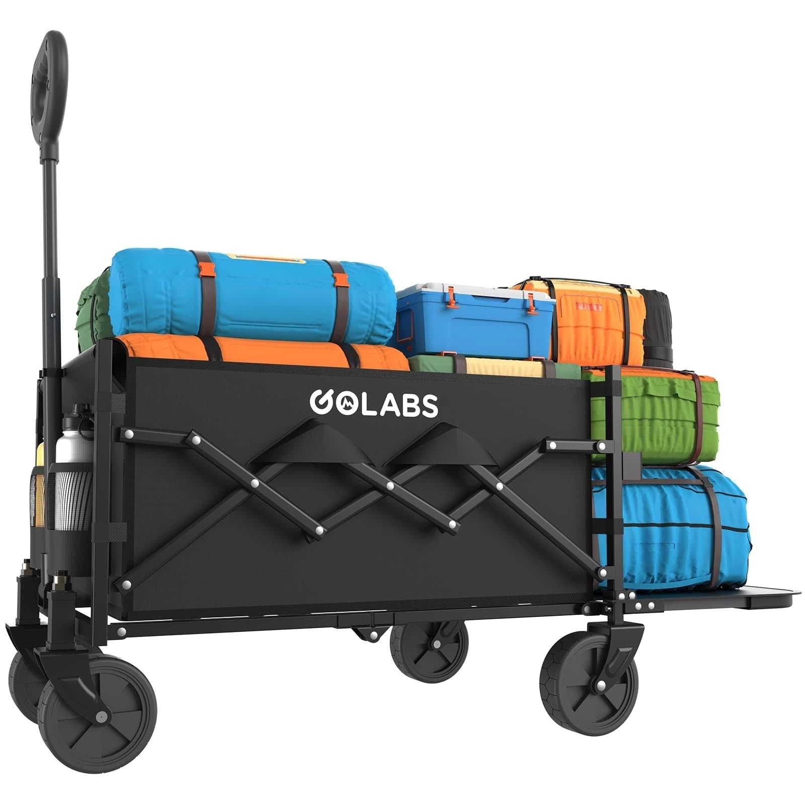 Golabs Collapsible Wagon Cart Max 350lb Load & Expandable Storage 100L, Doubl...
